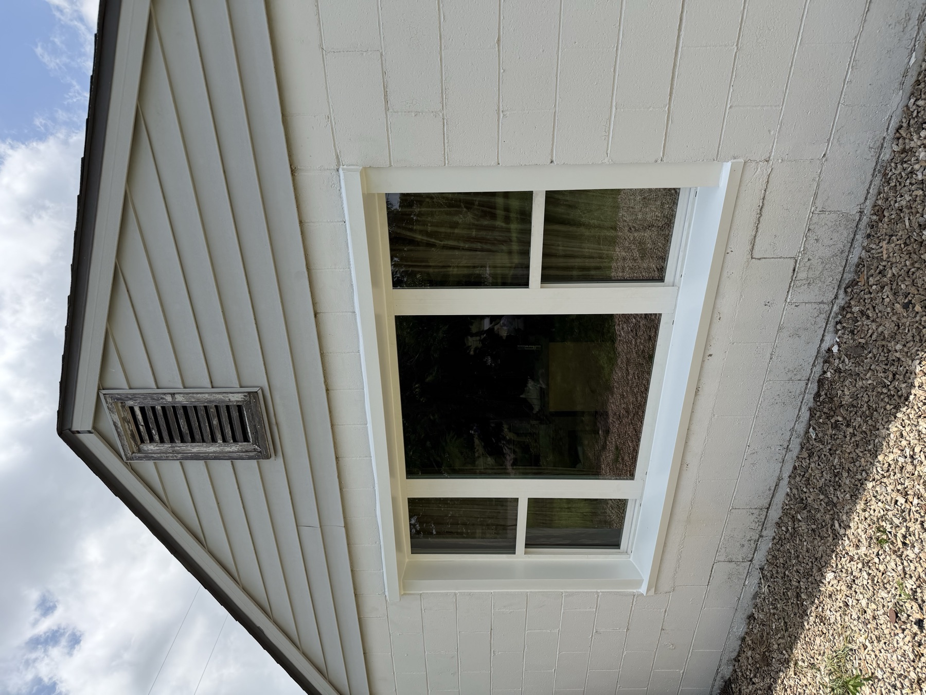 Finished Window On White Siding